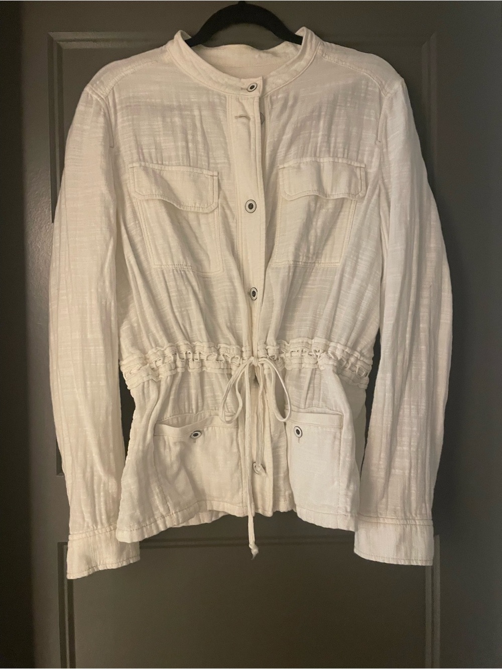 Designer Hei Hei Women’s Cream white 100% cotton summer Jacket L